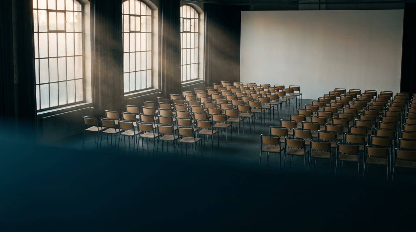 Seminarsaal in warmem Morgenlicht